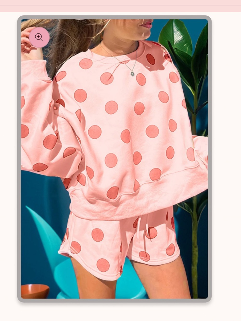 Pink Polka Dot Pullover and Shorts Set
